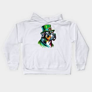 Perro de Presa Canario Celebrates Saint Patrick's Day Kids Hoodie